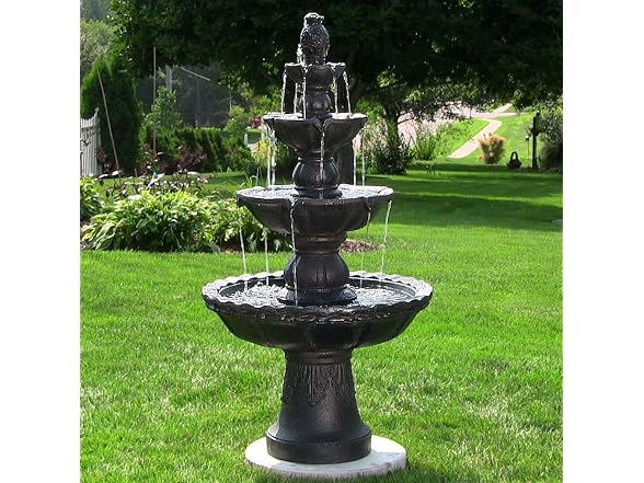Sunnydaze 52" 4-Tier Large Outdoor Water Fountain