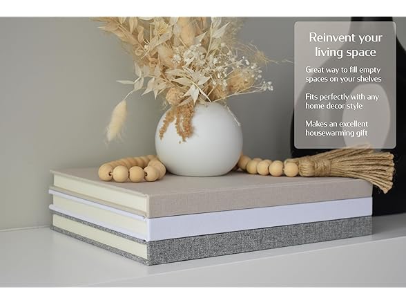 Kigan Home Inc. Linen Covered Books