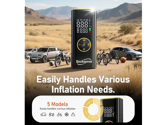 Sockspree Tire Inflator Air Compressor
