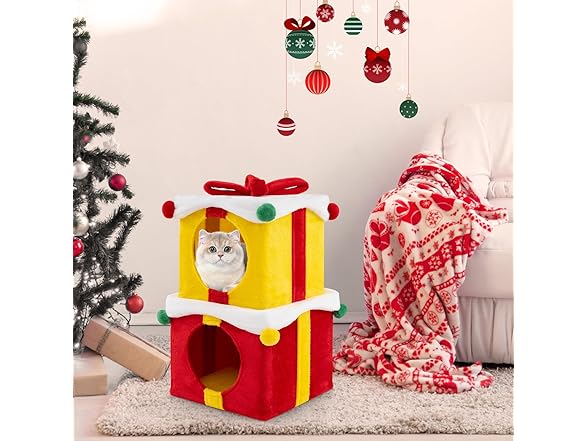 PETSITE Christmas Gift-Shaped Cat House