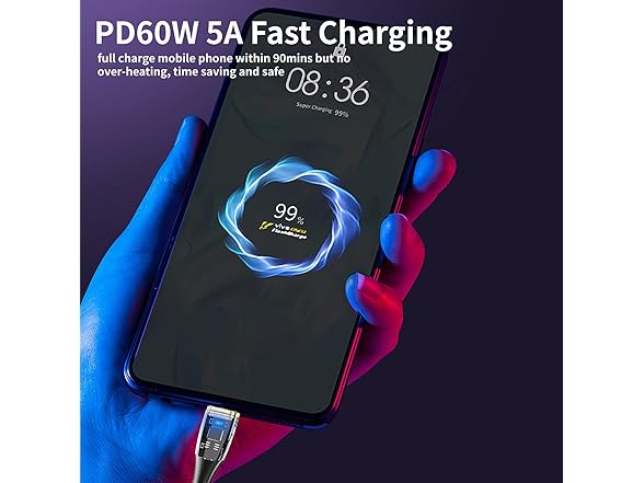 USB-C to USB-C Cable 3FT, [60W3A, 2Pack]