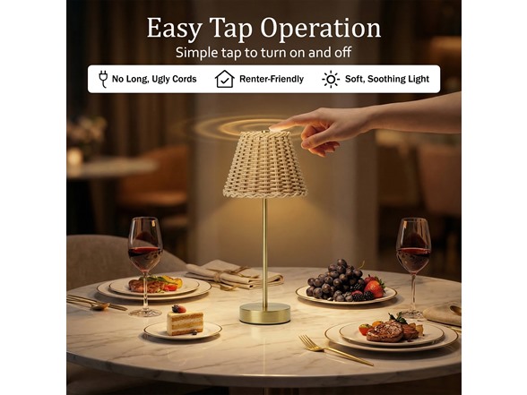 Gold Base Woven Shade Smooth Lamp
