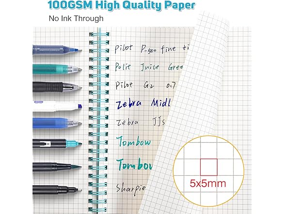 OMEYA  6 Pack Graph Paper Notebook