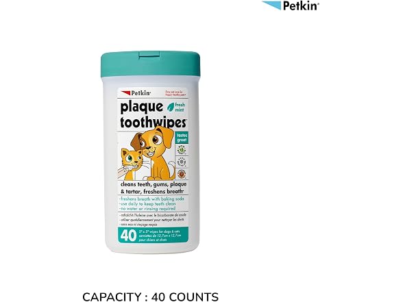 PETKIN Toothwipes Dogs/Ca Size 40ct Toothwip