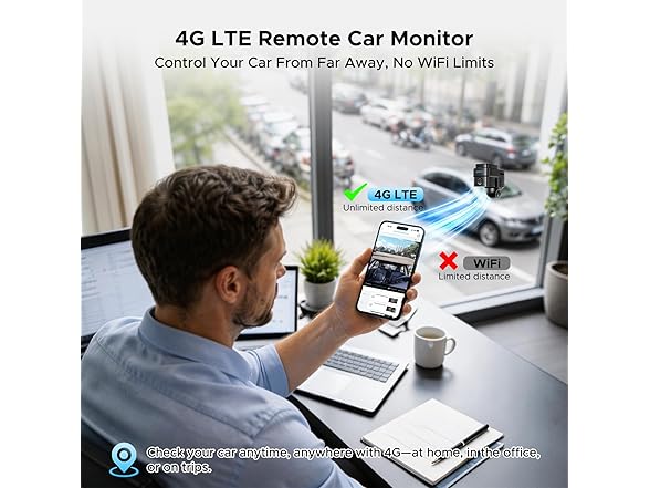 LAMTTO 4G LTE Cellular Car Security Camera