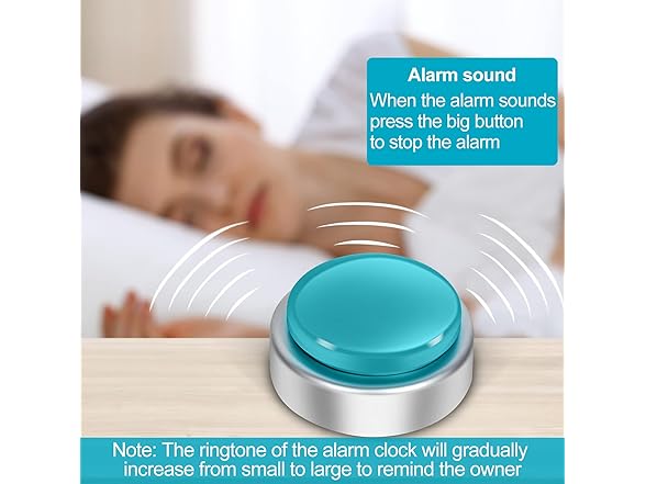 BATVOX Large Talking Button Alarm Clock