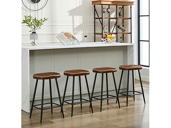FIRAVOE Bar Stools Set of 2, Modern 24" Counter Height Bar S (Open Box)
