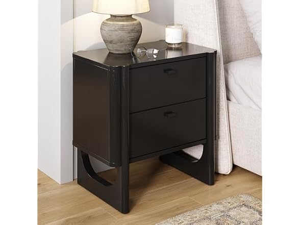 Nathan James Solace Mid Century Modern 2 Drawer Nightstand