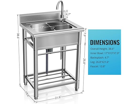 Worcest Stainless Steel Utility Sink