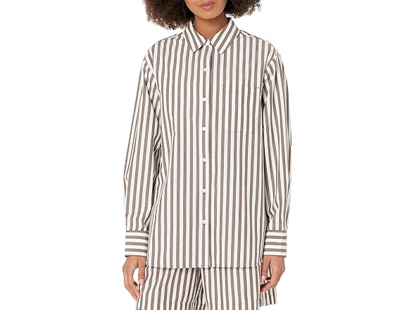 The Drop Kendra Fit Long Shirt, Coffee