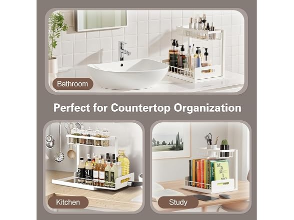 VUSIGN 2 Tier Under Sink Organizer, Slide Out