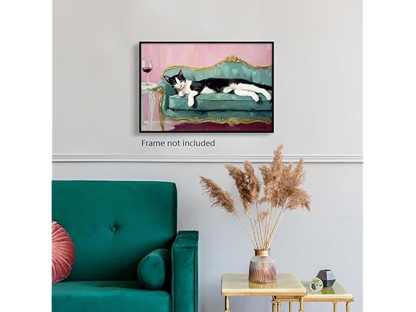 Generic Cat Poster Canvas, Tuxedo Cat