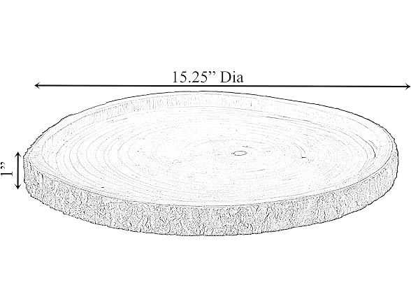 Natural Wooden Bark Round Slice 16 inch Tray