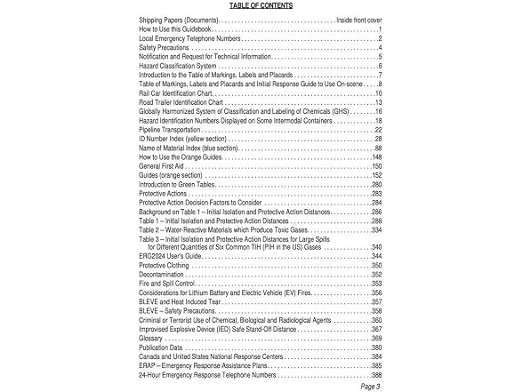 Emergency Response Guidebook