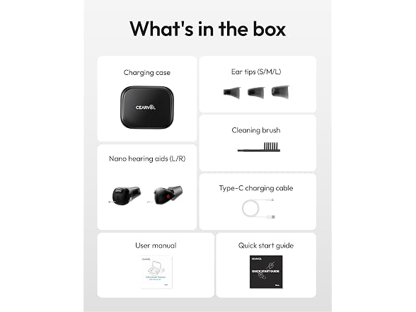 Cearvol Nano OTC Hearing Aids-Midnight