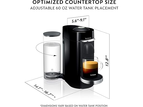 Nespresso VertuoPlus Deluxe Coffee and Espresso Machine Bundle