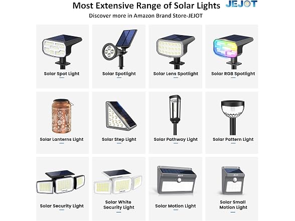 JEJOT 3000LM Solar Security Light 3-Pack