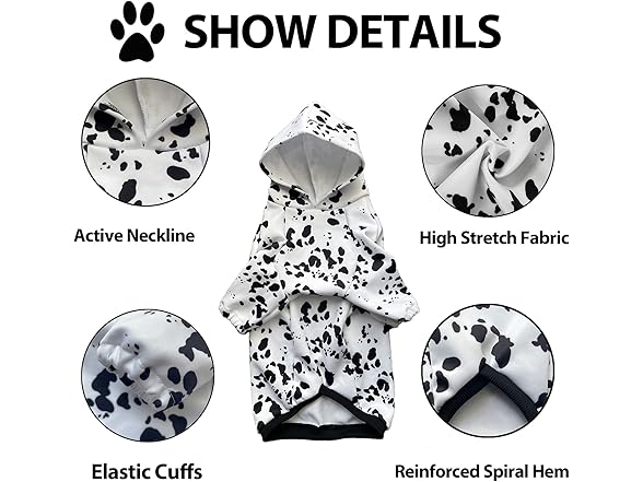 Dalmatians Print Dog Hoodie Puppy Hooded