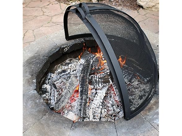 Sunnydaze 22‑Inch Round Fire Pit Spark Screen Lid