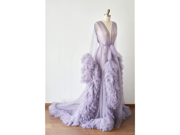 BathGown (L) Sexy Illusion Long Lingerie Robe