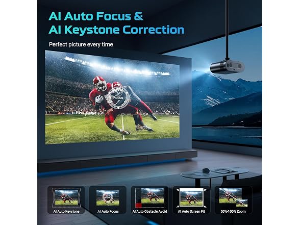 GooDee 4K UHD Smart Projector with WiFi and Bluetooth