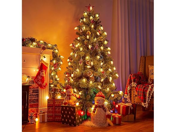 Brightown Vintage C9 LED Christmas Lights Outdoor, 100ft