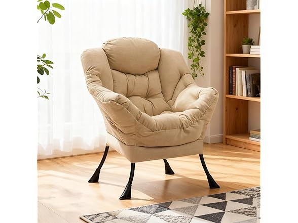 Lazy Chair with Armrest and Side Pocket