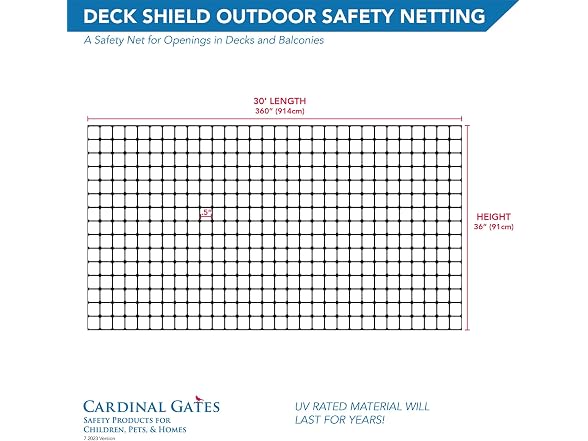 Cardinal Gates DS15 Light-Duty Outdoor Deck Netting