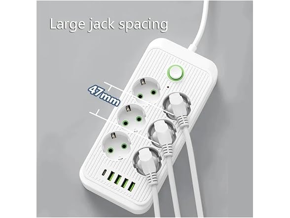 ZRATFWLJMDK CON-111 Power Strip 2M Cord, 6 Outlets 4 USB