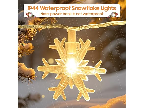 Christmas Lights, 20FT 40 LED Snowflake Fairy Lights