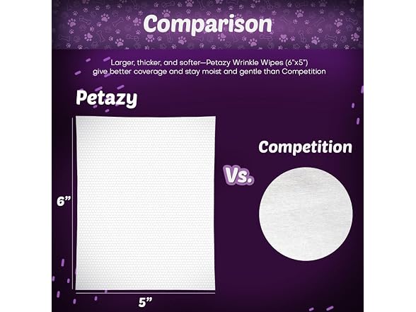 Petazy Pet Wrinkle Wipes for Face Folds
