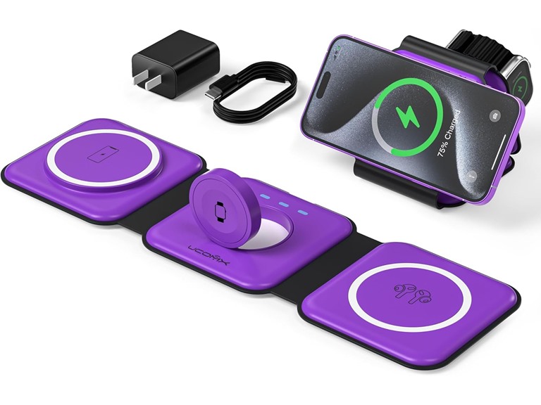 UCOMX A151(PURPLE) 3-in-1 Charging Station (Purpl