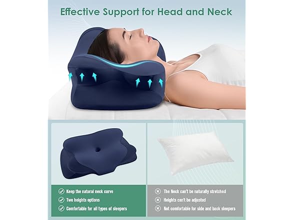 DONAMA Cervical Pillow for Sleeping, Blue