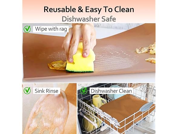 Demiwise XL Thickened Copper Oven Liners for Bottom of Oven | 5 Pack 