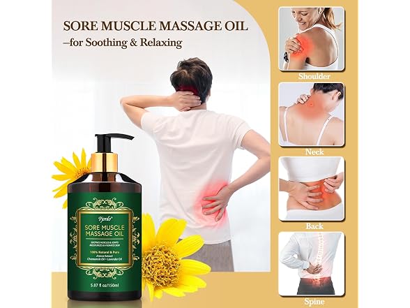 Pjordo 3-Pack Lavender Massage Oil Set