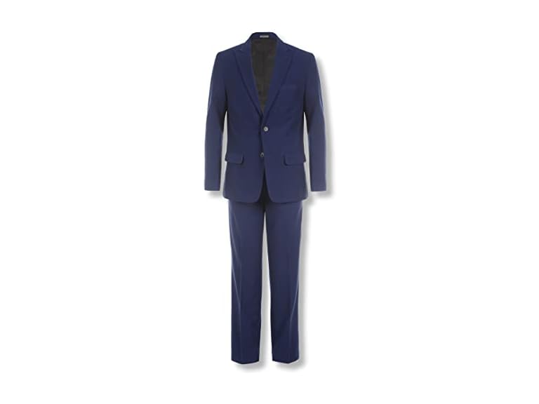 Calvin Klein Boys' 2-Piece Formal Suit Set, Includes Single Breasted Jacket & Straight Leg Dress Pants with Belt Loops & Functional Pockets, Infinity Blue, 18