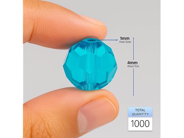 Mandala Crafts Turquoise 3mm Round Glass Crystal Beads