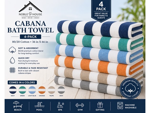 Multi-Pack Cabana Towels