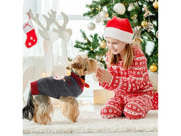 Christmas Sweaters for Dogs Reindeer Dog Fle
