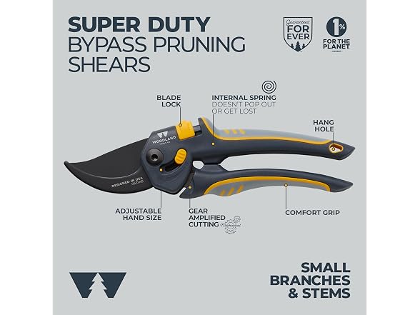 Woodland Tools Co. Super Duty Bypass Pruning Shears – 3/4"