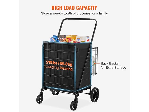 Folding Shopping Cart with Removable Waterproof