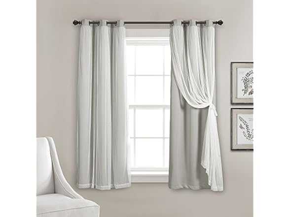 Lush Decor Sheer Grommet Curtains W/ Blackout