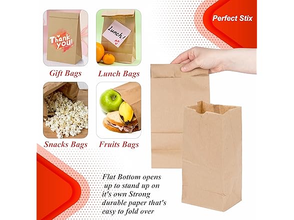 Perfect Stix Brown Bags 4lb Brown Paper