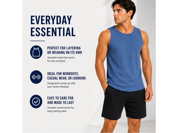 3Pk Mens Micro Waffle Tank Top