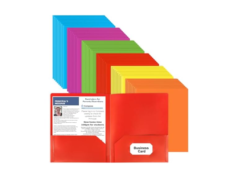 48pc Two-Pocket Folders, 6 Colors