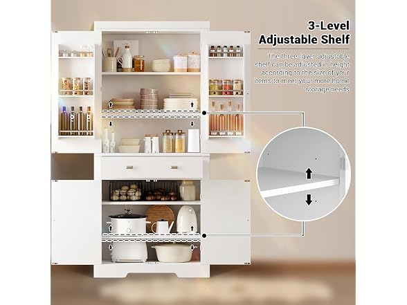 dainslef Kitchen Pantry Storage Cabinet,72 Inch