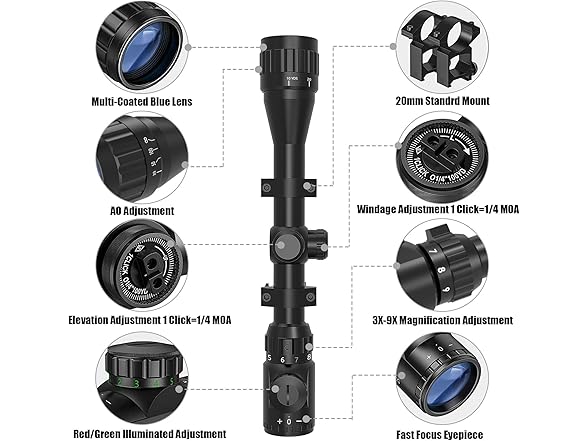 UUQ 3-9x40AO-32AO Rifle Scope