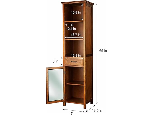 Teamson Home Avery Wooden Bathroom Linen Cabinet