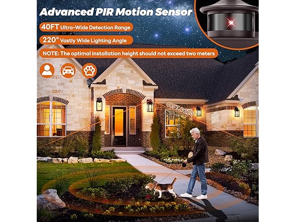 Brightever Motion Sensor Outdoor Wall Sconce Lantern
