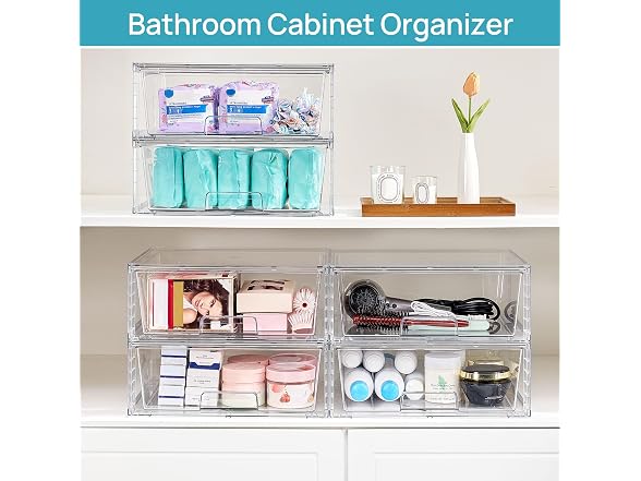 Vtopmart 2 Pack Large Stackable Storage Drawers